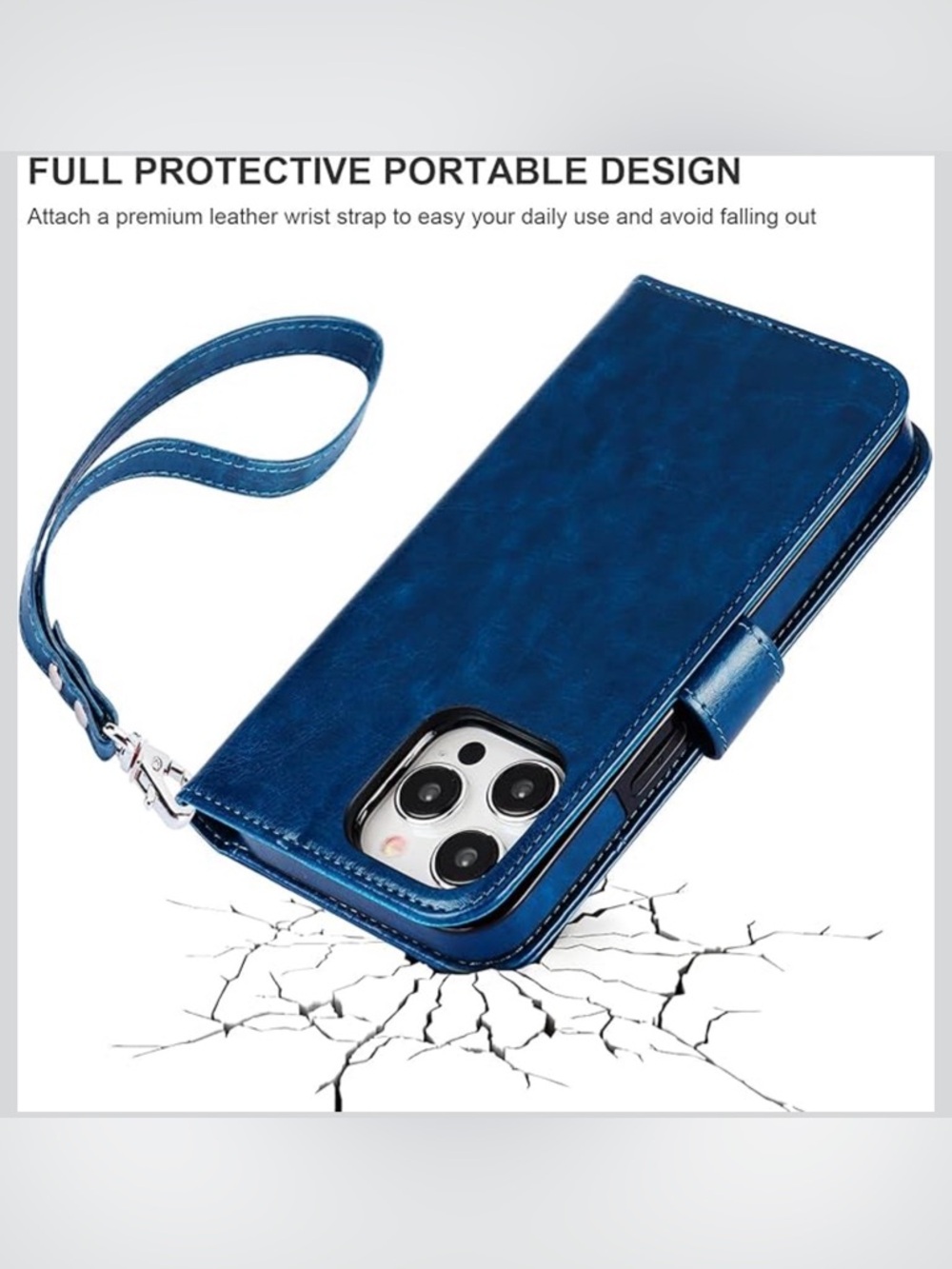 Navy—iPhone 15 Pro Max Wallet Case MagSafe Compatible - Picture 5 of 9